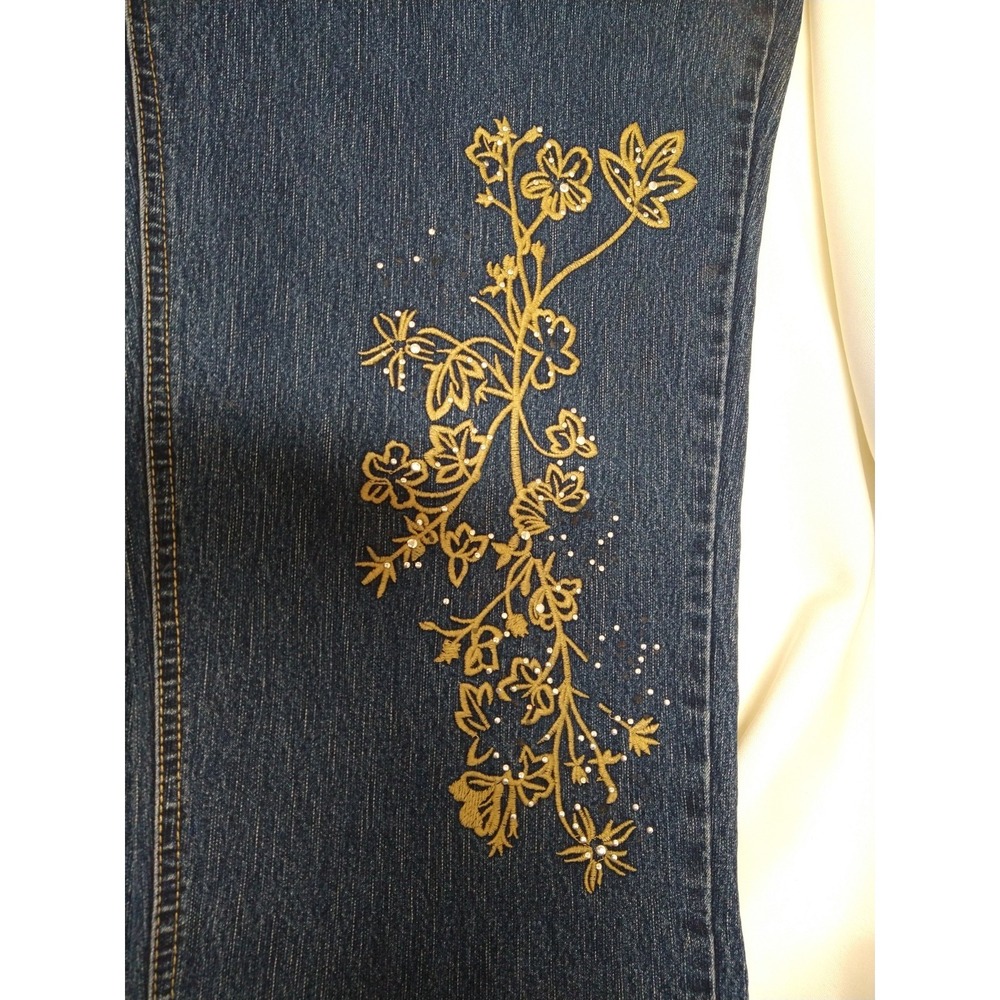 womens "LIZ & ME" SIGNATURE DENIUM CAPRIS, EMBROIDERED STYLING, SIZE 20WP‎ - Picture 2 of 16